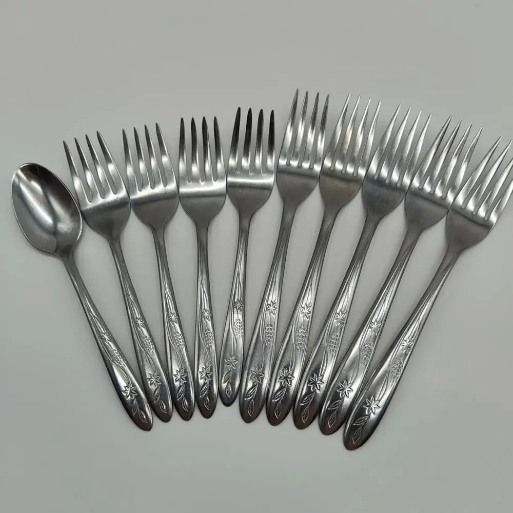 10X Set Superior INS668 Stainless Flatware Mod Mcm DINNER SALAD Forks Spoon